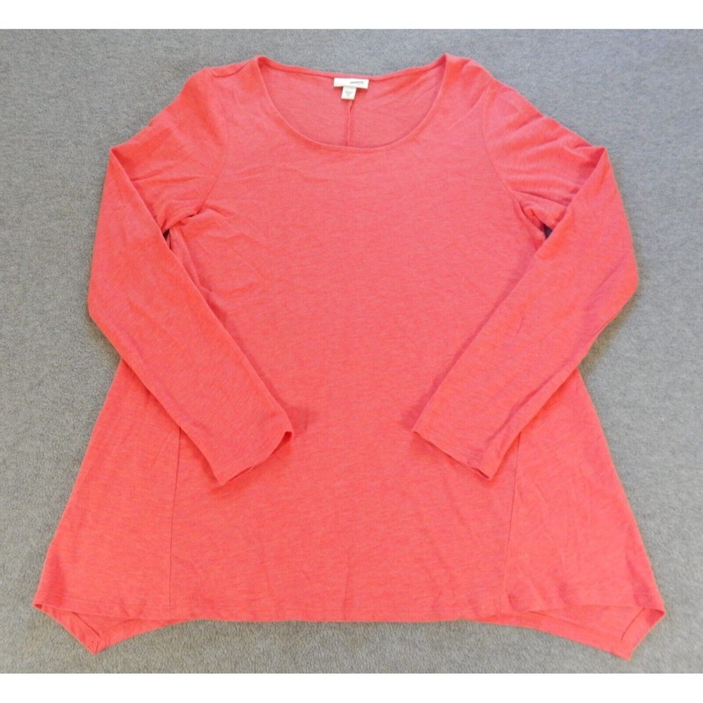 J Jill Womens Shirt XS Pink Purejill Flowy Baggy Loose Stretch Scoop Neck Top